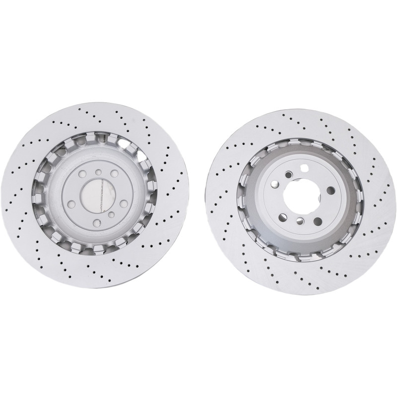 For BMW F06 F10 F13 M5 Set of Rear Vented & Drilled Disc Brake Pads & Rotors gallery