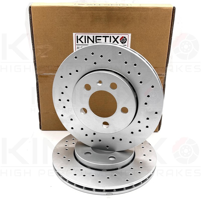 FOR VW BORA 2.3 V5 2000-2005 REAR CROSS DRILLED BRAKE DISCS PAIR 256mm