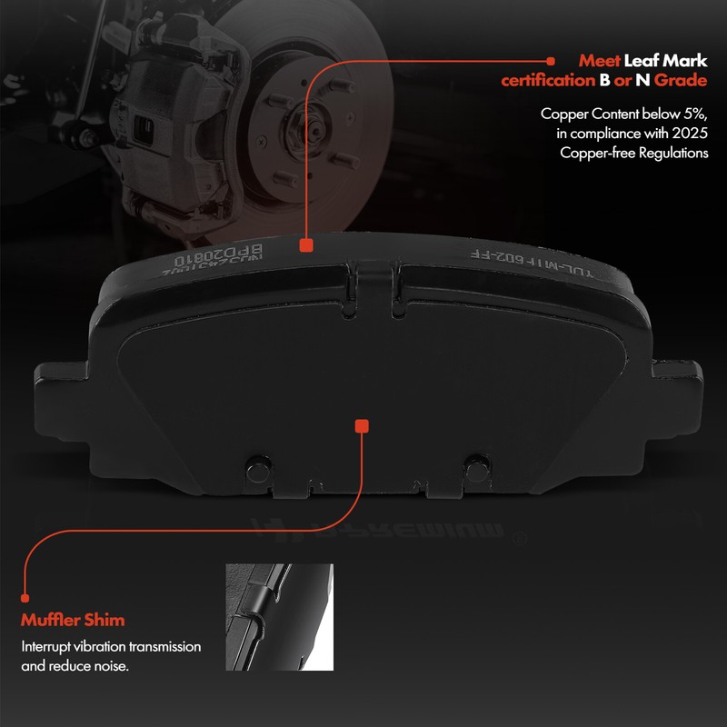 6x New Rear Side Disc Brake Rotor & Ceramic Brake Pad for Jeep Compass 2017-2022 gallery