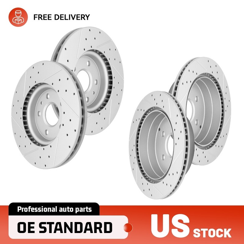 Front & Rear Drilled Brake Rotors for Chevy Equinox GMC Terrain 2010 2011 – 2017