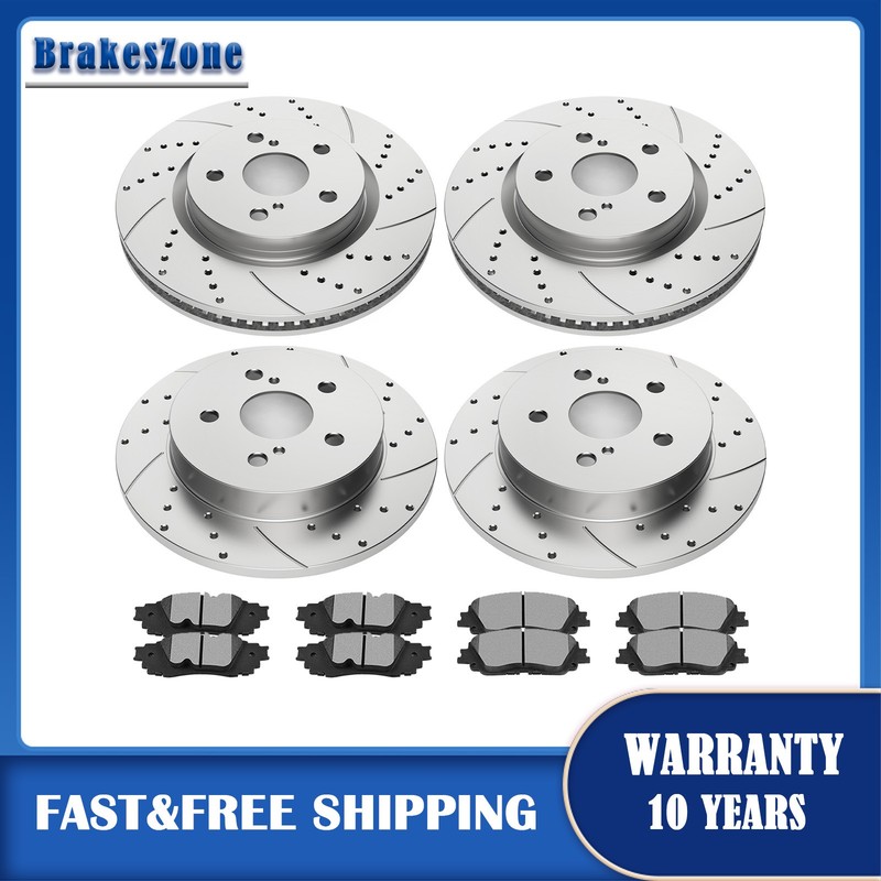 Front Rear Brake Rotors Pads Kits for Lexus UX300H UX200 ES250 ES300H Slotted