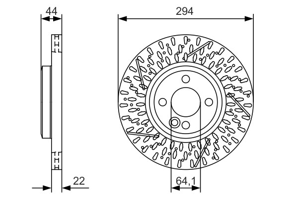 2X 0 986 479 A69 Bosch Brake Disc for Mini