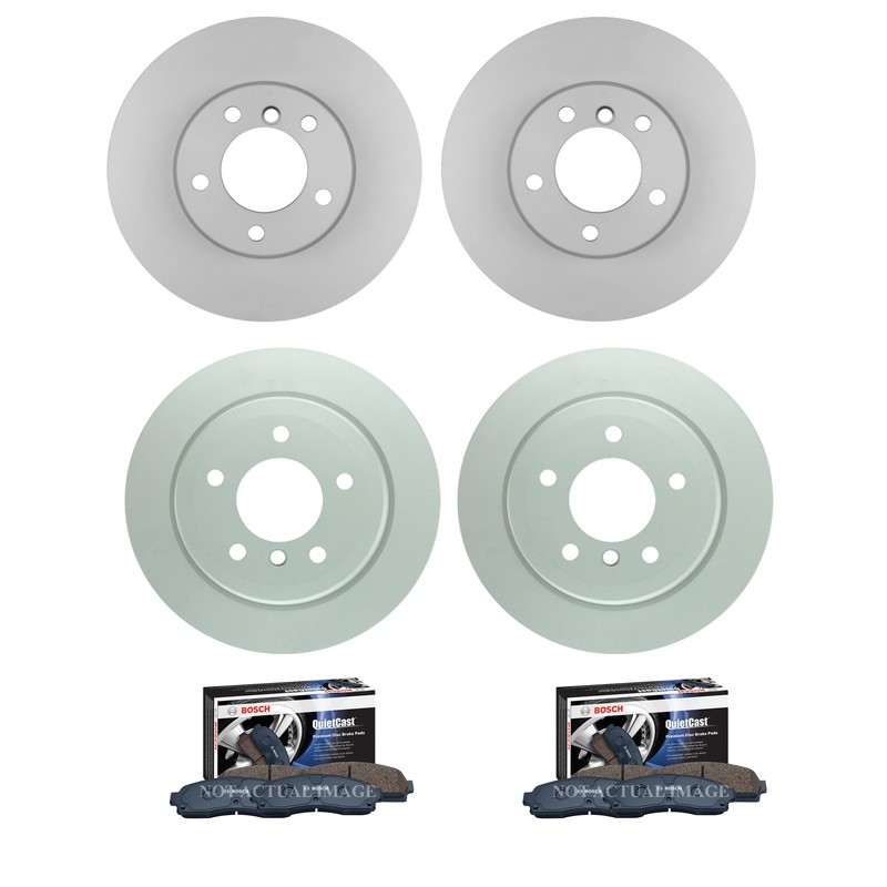 Akebono Disc Brake Pad and Rotor Kit Front and Rear 330mm/300mm Semi-Metallic