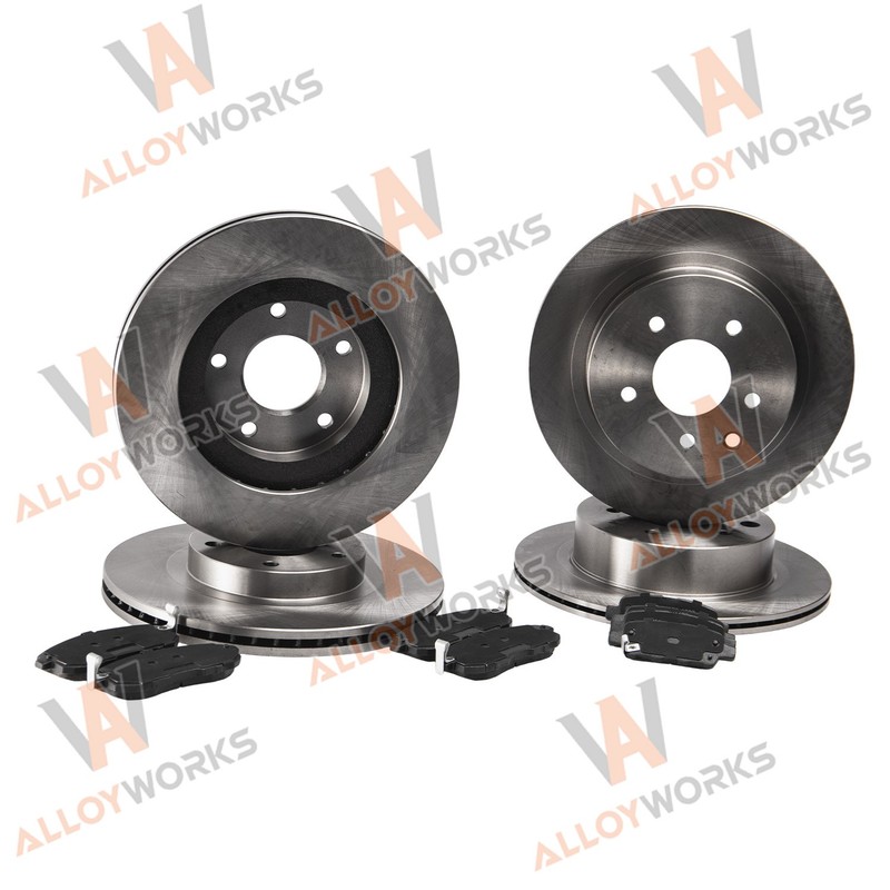 Front Rear Drilled Rotors Ceramic Pads For 2003~2005 INFINITI G35 Nissan 350Z#