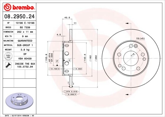 Brake Discs Front Unova Fits Mercedes 190 1982-1993 1.8 2.0 D 2.5 + Other Models gallery