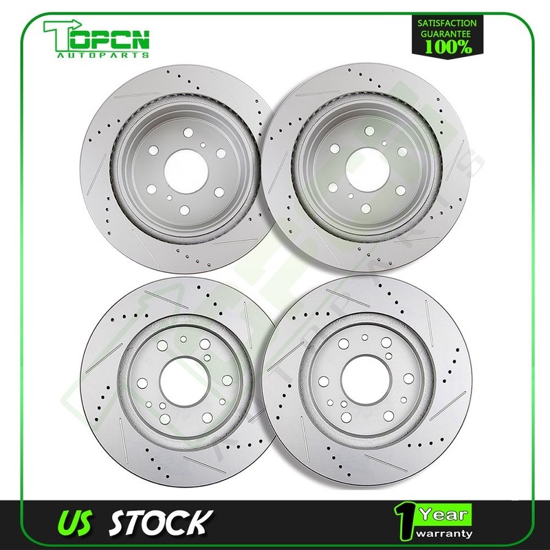 FRONT Rear Drill Slott Brake Discs For CHEVROLET SUBURBAN 1500 2007 – 2014