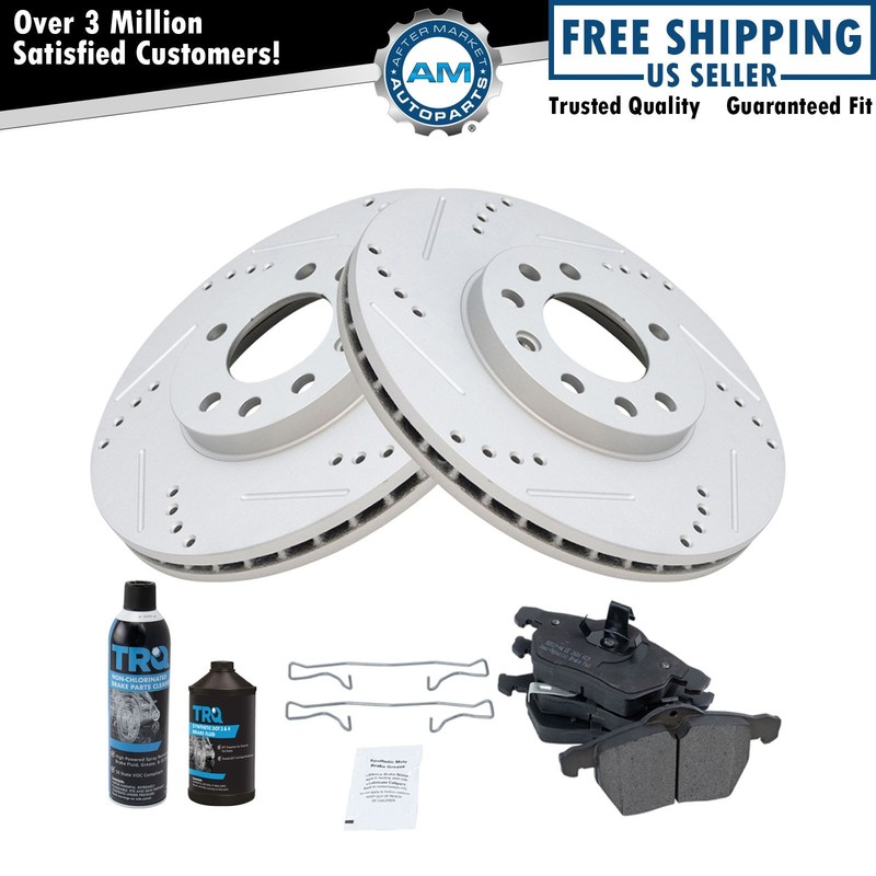 Front Metallic Brake Pad & Performance Rotor Kit w/Chemicals