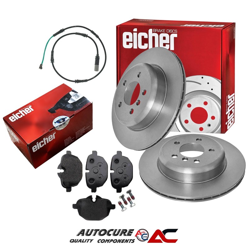 FOR BMW 5 SERIES 520D MK6 F10 2010-2015 REAR VENTED BRAKE DISCS & PADS & SENSOR