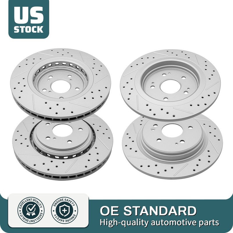 12.60” Front & 12.20” Rear Drilled Disc Brake Rotors for 2015 – 2020 Acura TLX