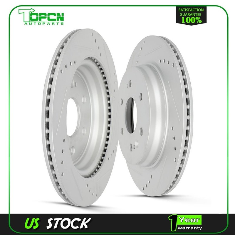 2X Rear Brake Vented Rotors For Chevrolet 2020 2021-2024 Silverado 1500 Tahoe