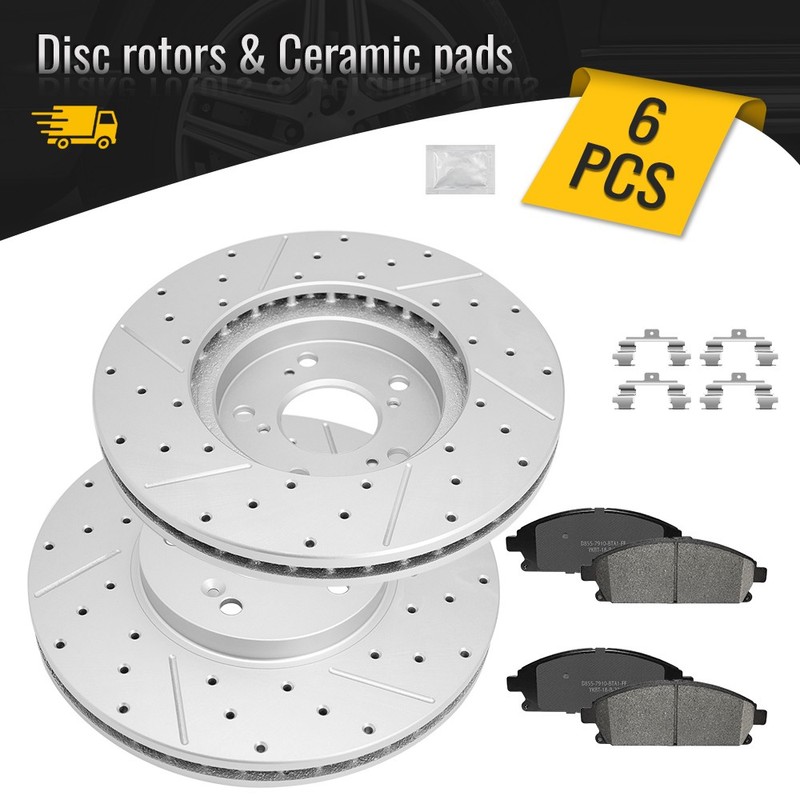 Front Brake Disc Rotors And Ceramic Pads Kit for 2003 2004 2005 2006 Acura MDX