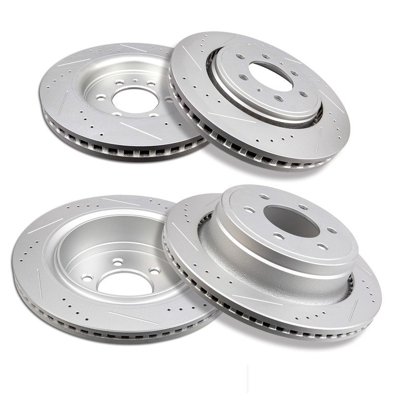 Brake Rotors Discs Fits Ford F-150 Raptor 12 – 14 Front and Rear Drilled Slotted