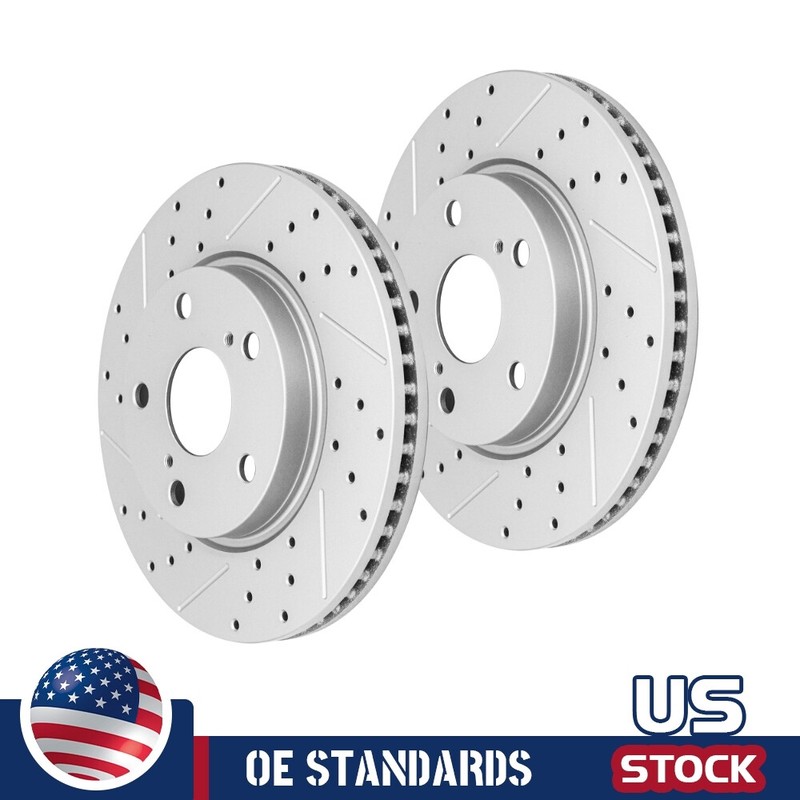 For Toyota RAV4 Prius-V Scion XB Lexus HS250h Front Drilled Disc Brake Rotors