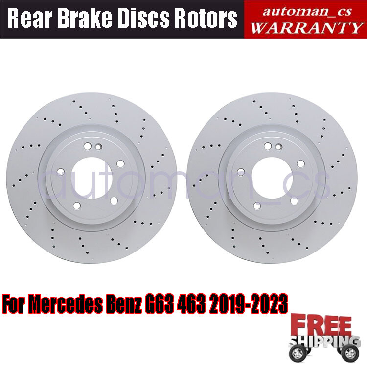 2Pcs Rear Brake Discs Rotors Fits For Mercedes Benz G63 463 AMG 4.0L 2019-2023