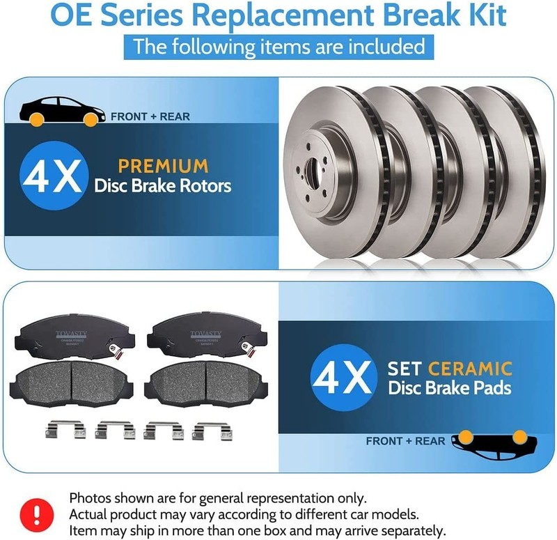 Front Rear Drilled Rotor Brake Pad for Town & Country Grand Caravan Dual Piston gallery