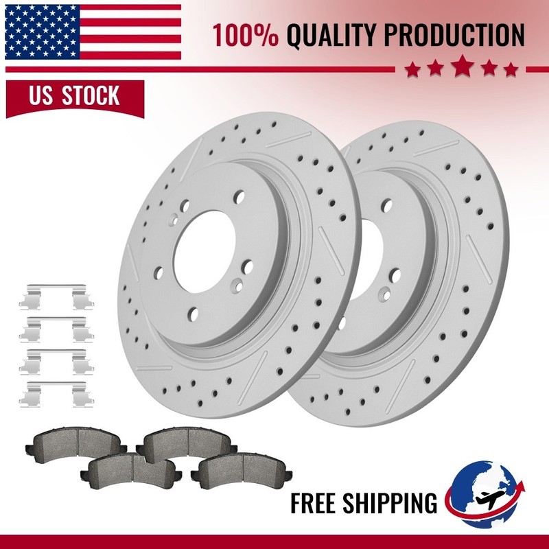 Rear Disc Rotors + Ceramic Brake Pads For Express Savana 2500 3500 2008 – 2020