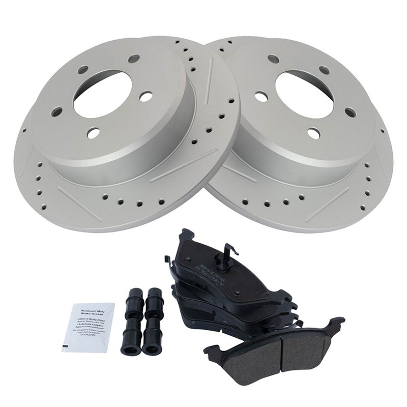 TRQ Brake Pad & Performance Rotor Kit Metallic Rear for Town & Country Caravan gallery