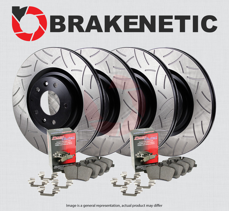 F&R BRAKENETIC Premium GT Slot Brake Rotors + Ceramic Pads 56.63053.31