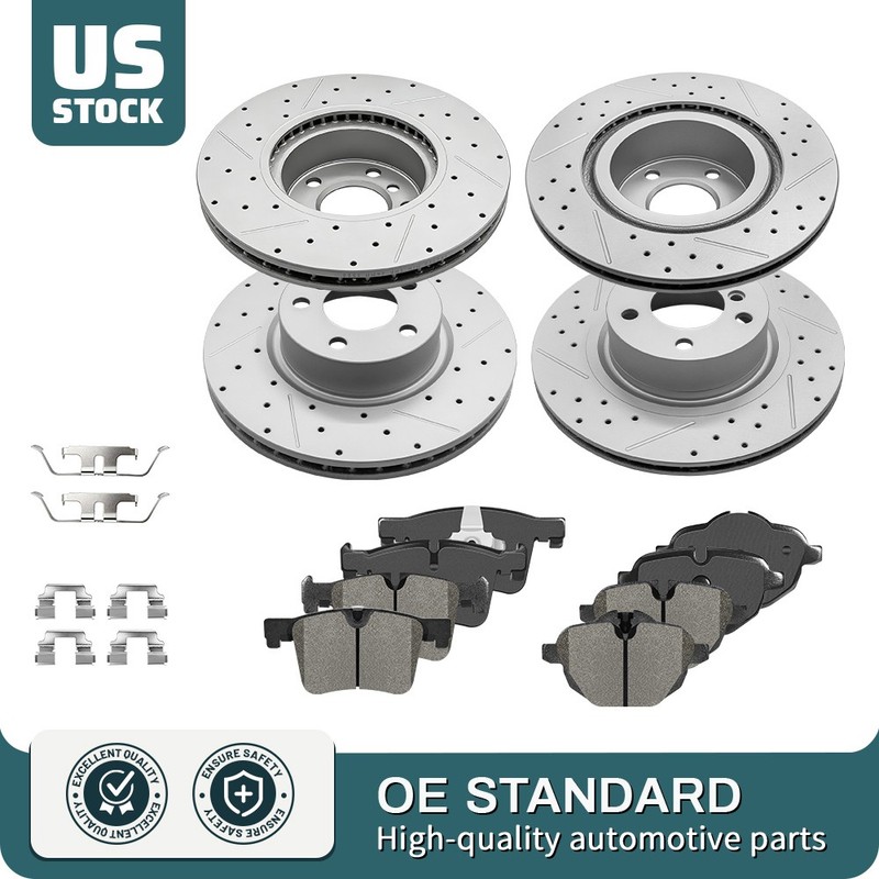 Front Rear Brake Disc Rotors Ceramic Pads Set For BMW X3 2011 2012 2013-2017 X4