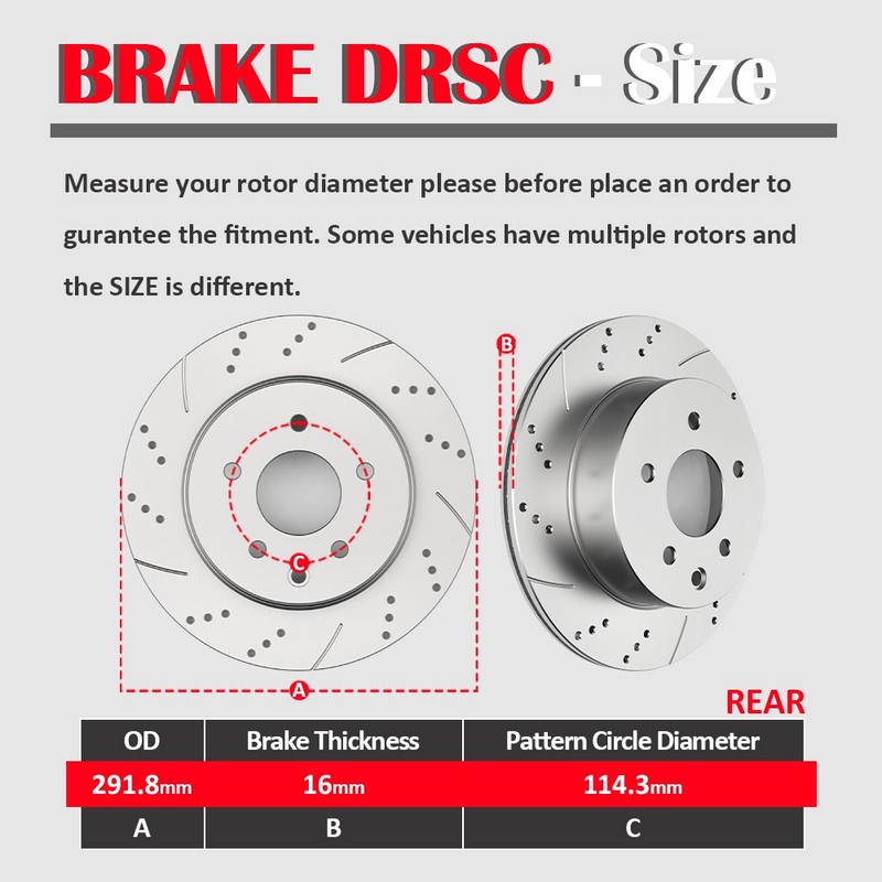 292mm REAR Discs Drilled Rotors Brakes Pads for Nissan 350Z Rogue Infiniti G35 gallery