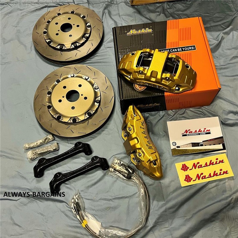 Nashin Rear Brake 4 Pot Caliper Floating Rotor For Subaru Impreza STI GR 345×28