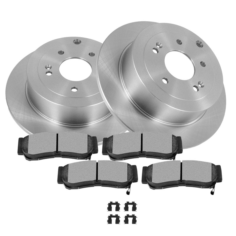 6X Rear Brake Ceramic Pads + Solid Rotors Fits Hyundai For Santa Fe 2007 – 2009