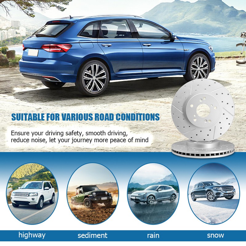 Front and Rear Disc Brakes Rotors for Dodge Durango Ram 1500 Chrysler Aspen gallery
