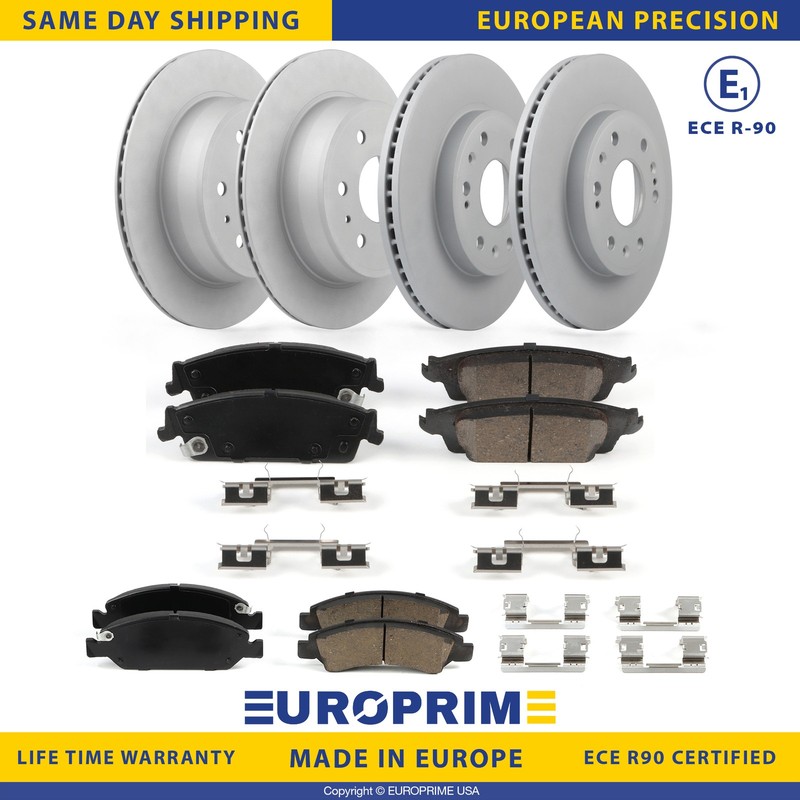 Front & Rear Disc Rotors Brake Pad Kit for 2014-2018 Chevrolet Silverado 1500