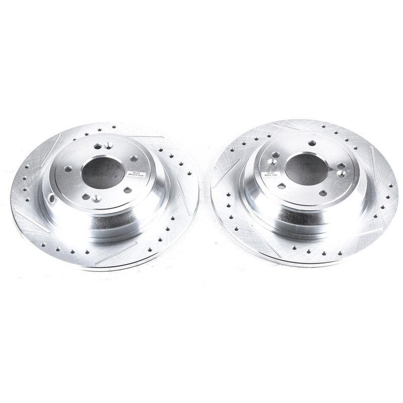 PowerStop Evolution Drilled Slotted Rotors Pair Rear For Hyundai Genesis