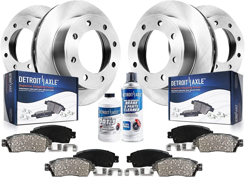 4WD 8-Lug Front & Rear Brake Pads Rotors for 2001-2013 Chevrolet Suburban 2500