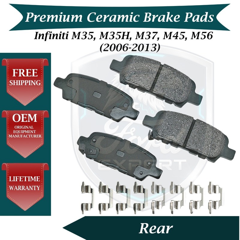 Akebono OEM Rear Ceramic Brake Pads Kit For 2006-2013 Infiniti Lifetime Warranty