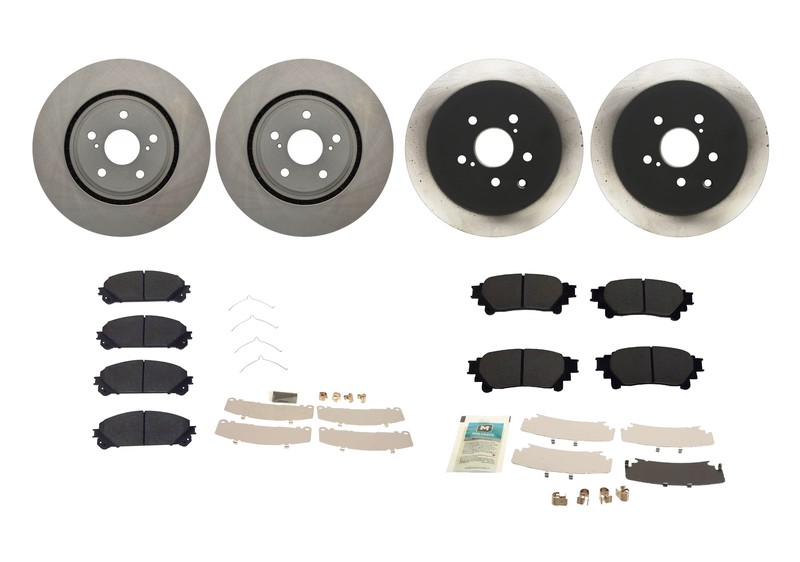 Genuine OEM Front & Rear Disc Brake Rotors Pads & Shims Kit For Sienna 11-14