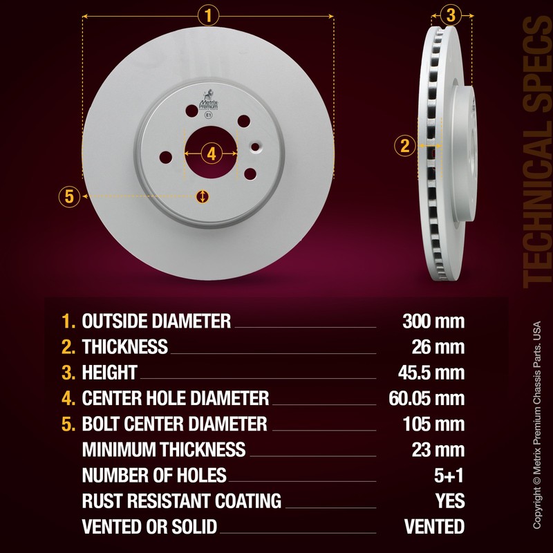 Front Disc Brake Rotor for 13-22 Buick Encore 13-14 Chevrolet Sonic 15-22 Trax gallery