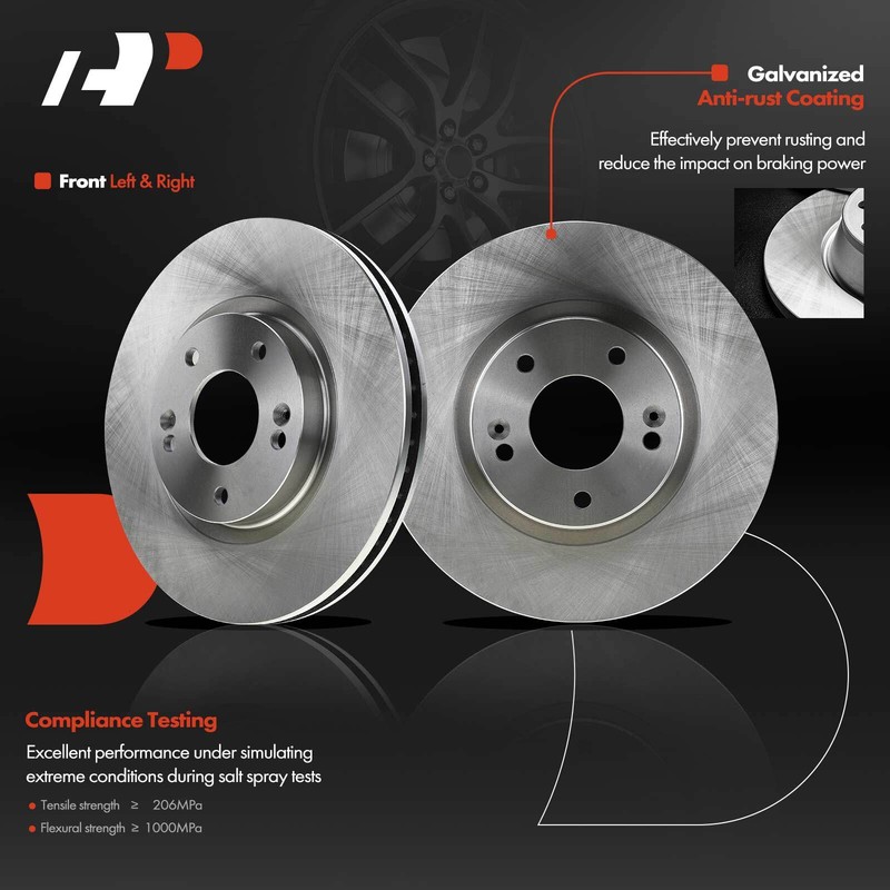 A-Premium Pair Front Brake Rotor & Pad & Brake Caliper for Hyundai Sonata 11-14 gallery