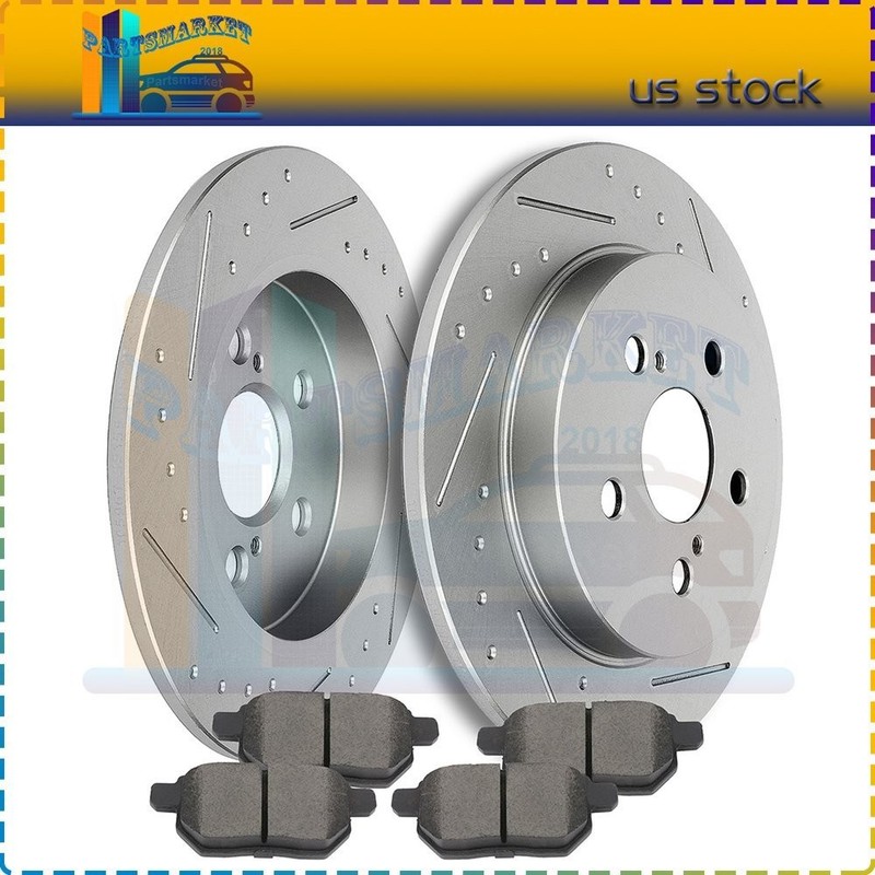 Rear Brake Disc Rotors Ceramic Pads Fits 2015-2017 2018 2019 Toyota For Corolla