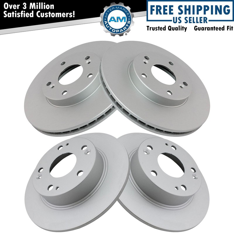 Brake Rotors Set Premium G-Coated Front & Rear For 2003-2007 Honda Accord