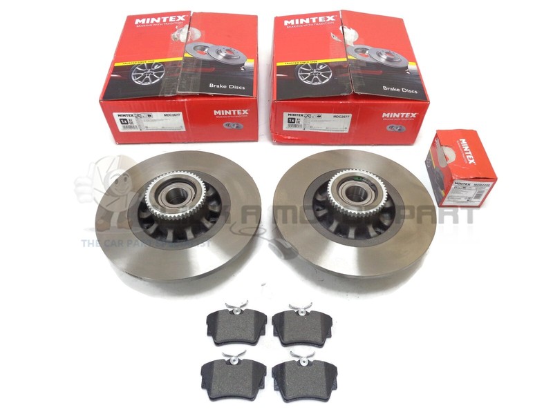 Rear 2 Mintex Brake Discs Pads And Wheel Bearings ABS Rings Vauxhall Vivaro 1.6