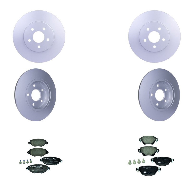 Hella Front Rear Rotors Low-Met Disc Brake Pad Kit For Jaguar X-Type 2002-2005