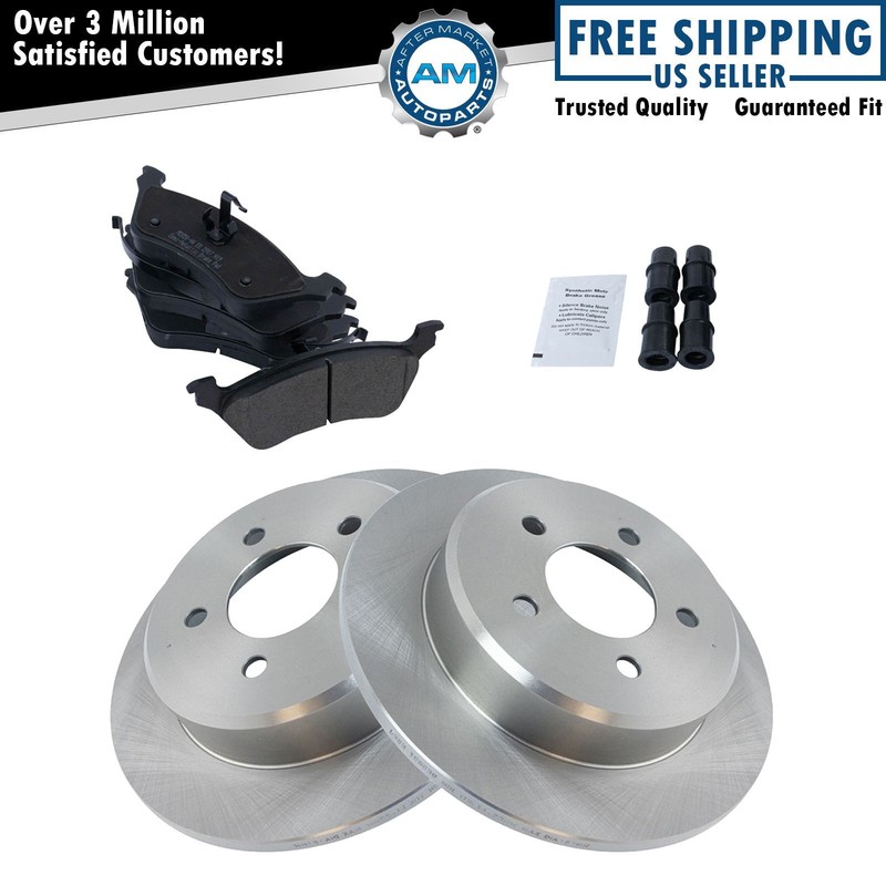 Brake Pad & Rotor Kit Posi Metallic Rear for Town & Country Caravan New