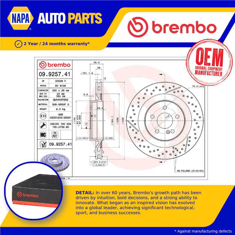 2x Brake Discs Pair Vented fits MERCEDES CLK55 AMG C209 5.4 Rear 02 to 09 330mm