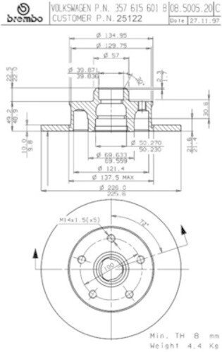 Brembo rotor 25122