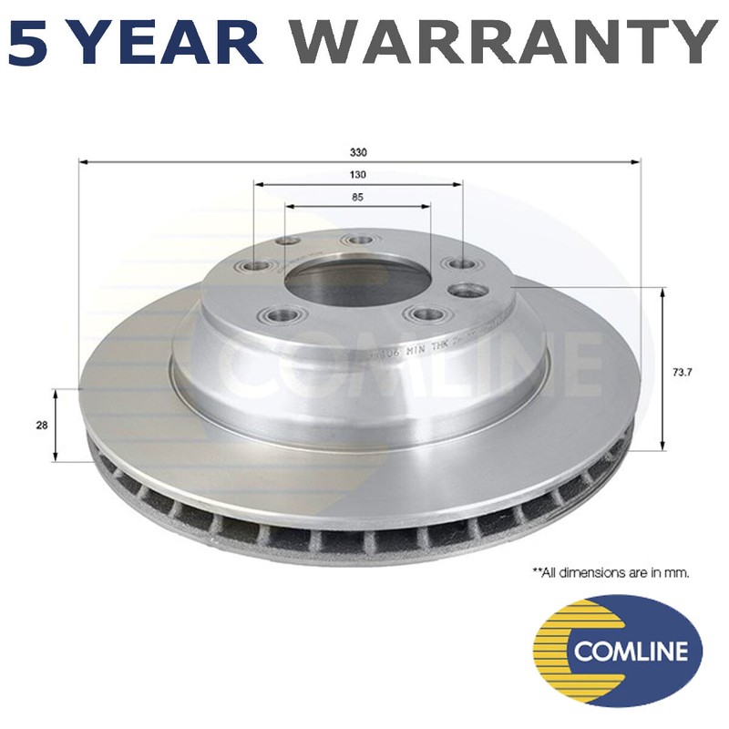 Comline Rear Brake Disc Fits VW Touareg Audi Q7 Porsche Cayenne #1
