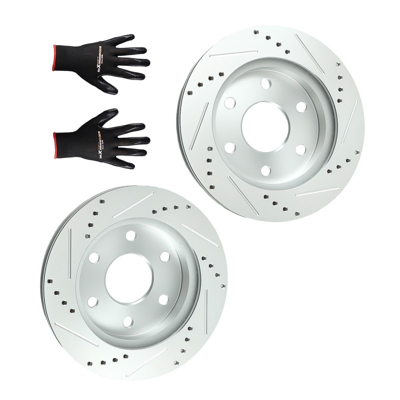 12in Front Drilled Brake Rotors Kit for Chevrolet Express 1500 2003-2008 S-55054