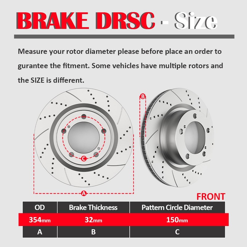 Fit Toyota Tundra Sequoia Land Cruiser LX570 Front Drilled Rotors Brake Pads Kit gallery