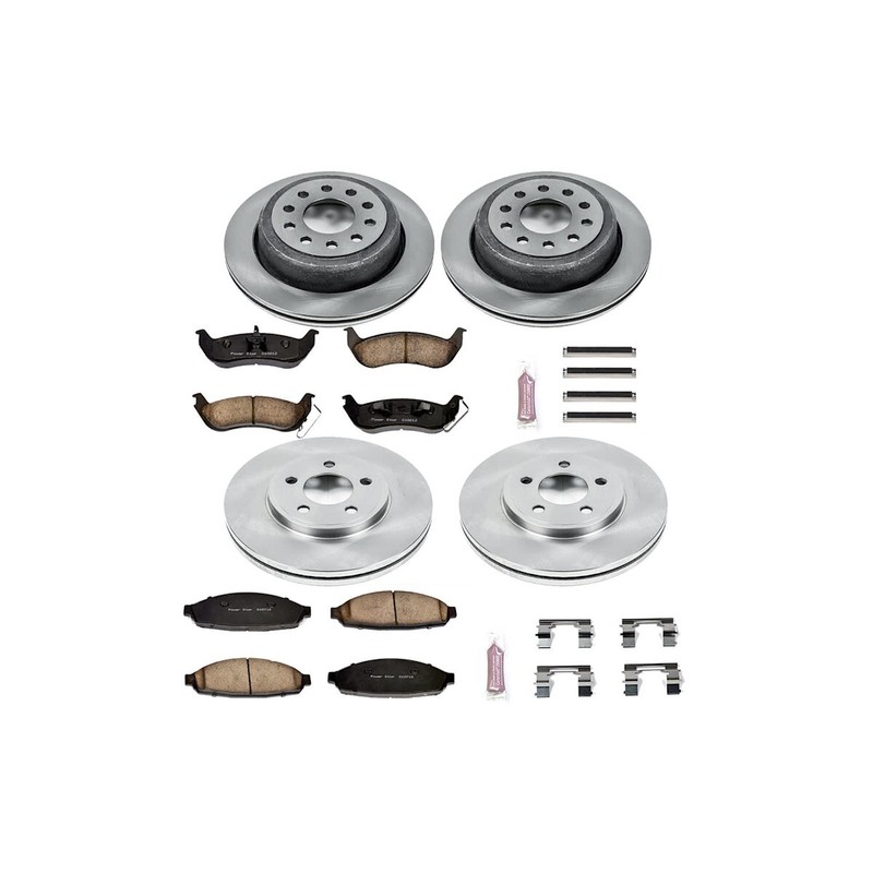 KOE4486 Powerstop Brake Disc and Pad Kits 4-Wheel Set Front & Rear Sedan gallery