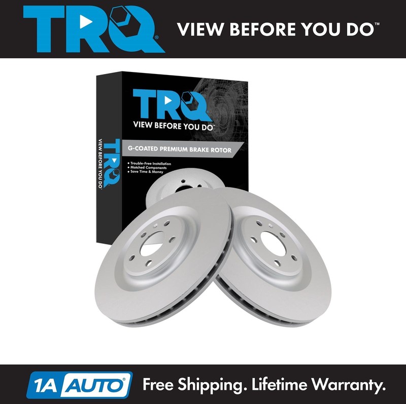 TRQ Brake Rotors Set Premium G-Coated Fits 17-24 Audi
