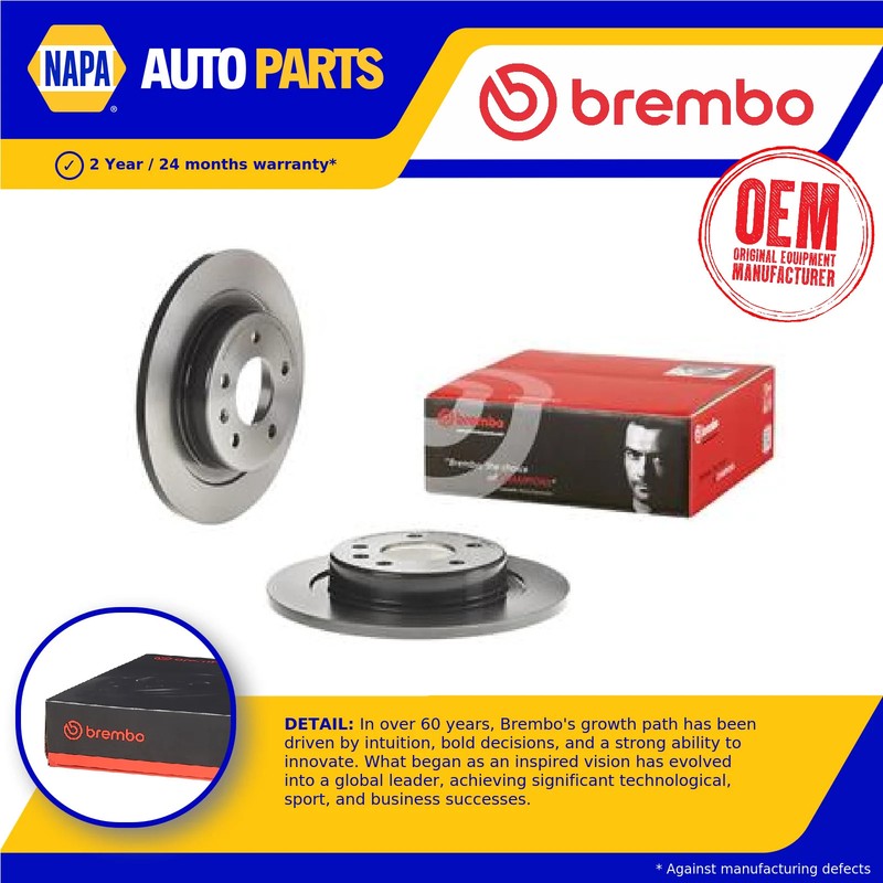 2x Brake Discs Pair Solid fits VAUXHALL INSIGNIA B 1.5 Rear 2017 on 288mm Set