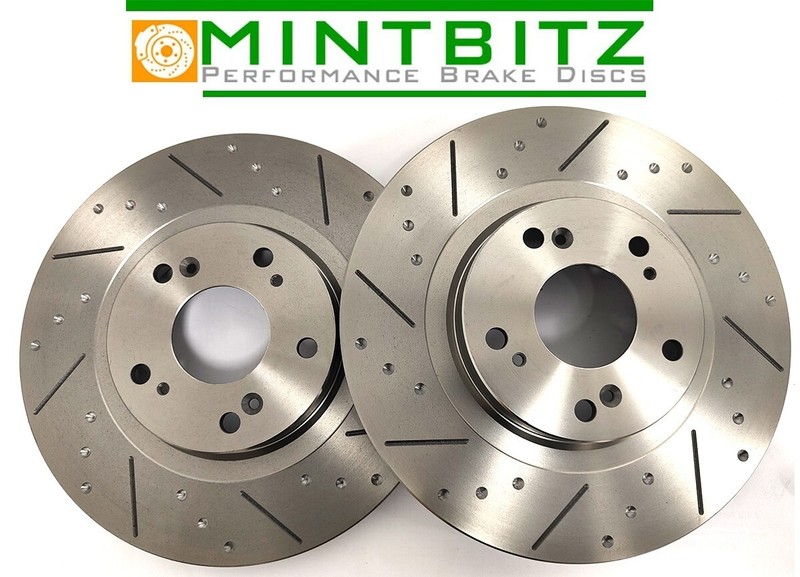 VW Transporter T5 03-16 Front Brake Discs Dimpled & Grooved & Mintex Pads 308mm gallery