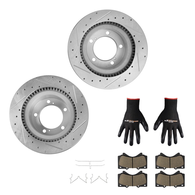 Front 354mm Brake Rotors&Ceramic Pads for Toyota Tundra 07-21/Lexus Lx570 16-21