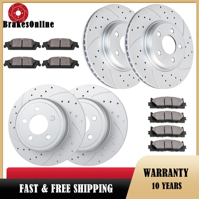 320mm Front 320mm Rear Brake Rotors Pads Kit for Dodge Charger 2006-20 Slotted